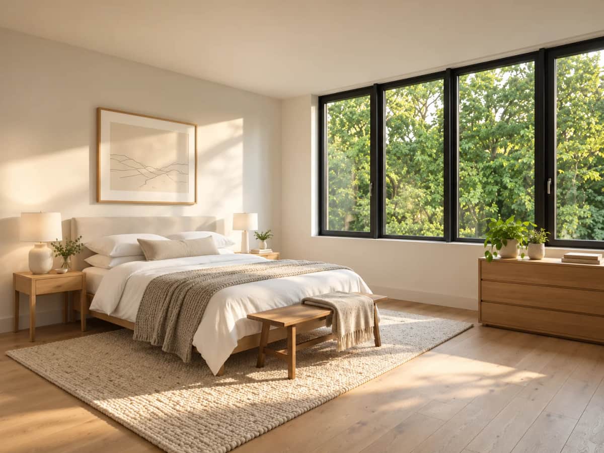 Example bedroom. Library bedroom beside the Scandinavian restyle. — Scandinavian restyle